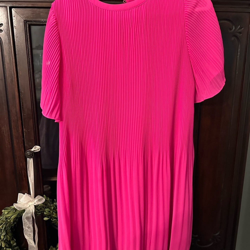Vibrant Pink Pleated Dress